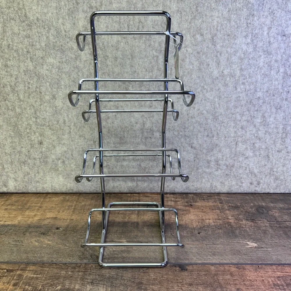 Good‎ Cook Freestanding Chrome Metal 6 Six Bottle Wine Rack Holder Stand NEW
